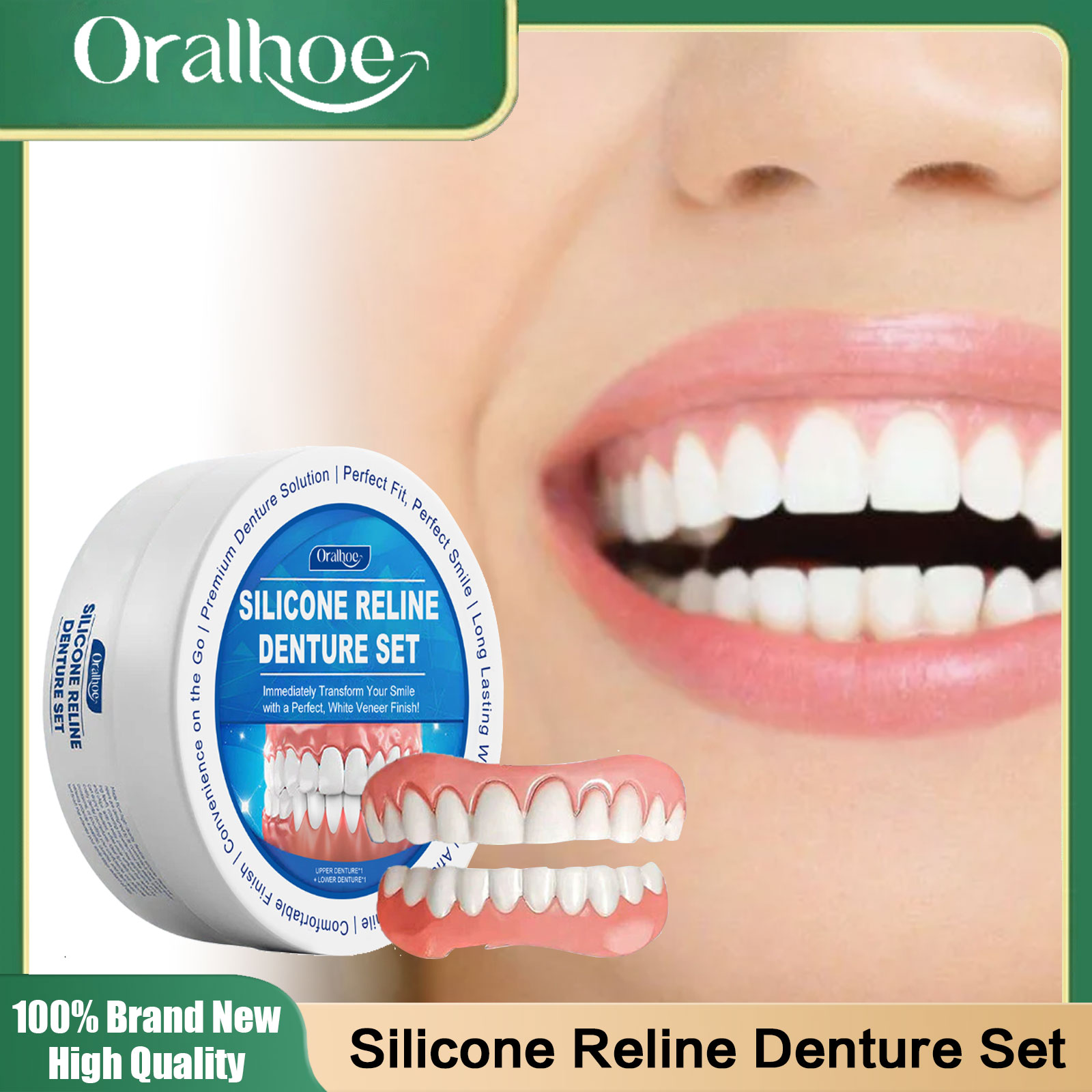 Teeth Whitening Mask - Próteses Dentárias de Silicone Macio, Facetas
