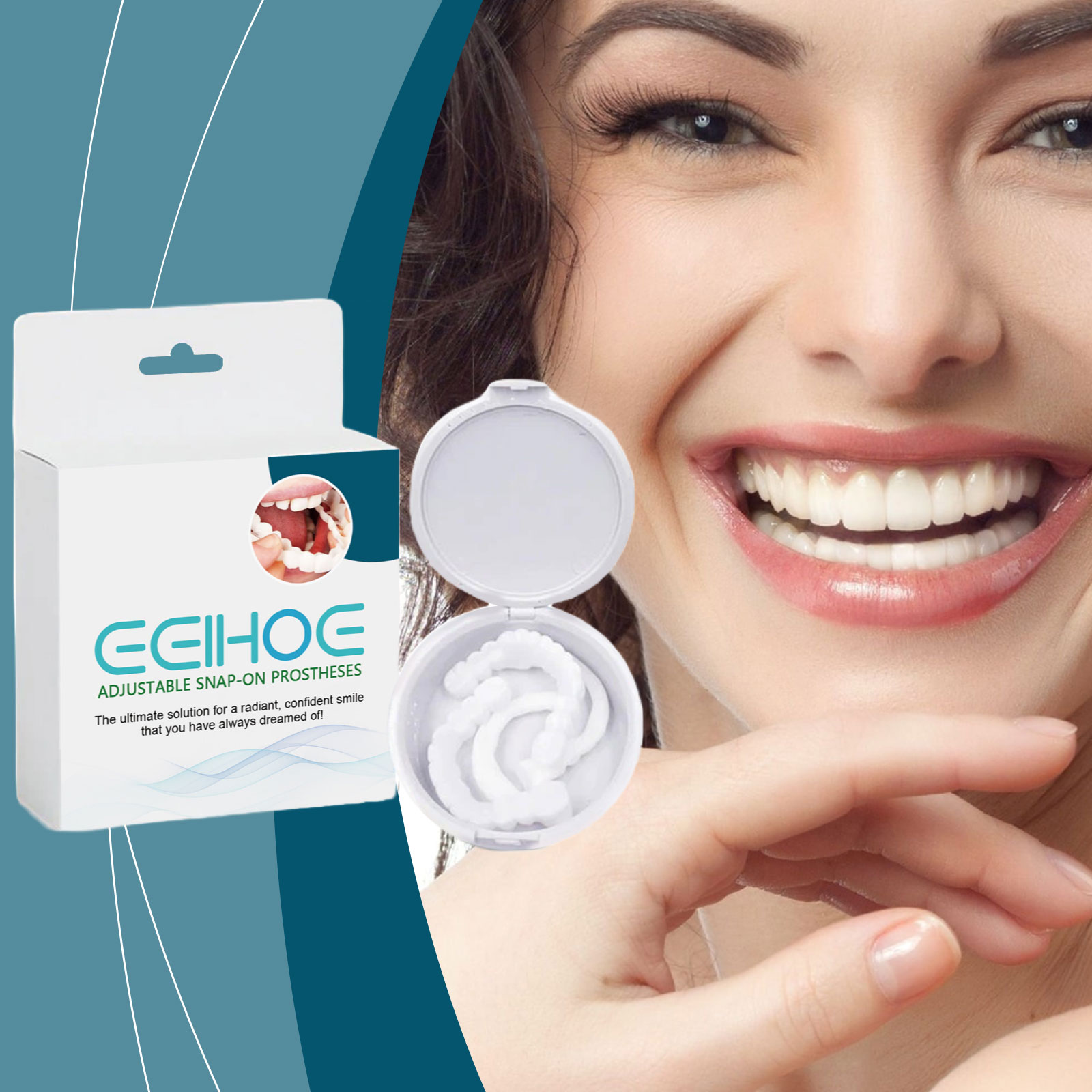 Teeth Whitening Mask - ​ Eelhoe folheados dentes snap on