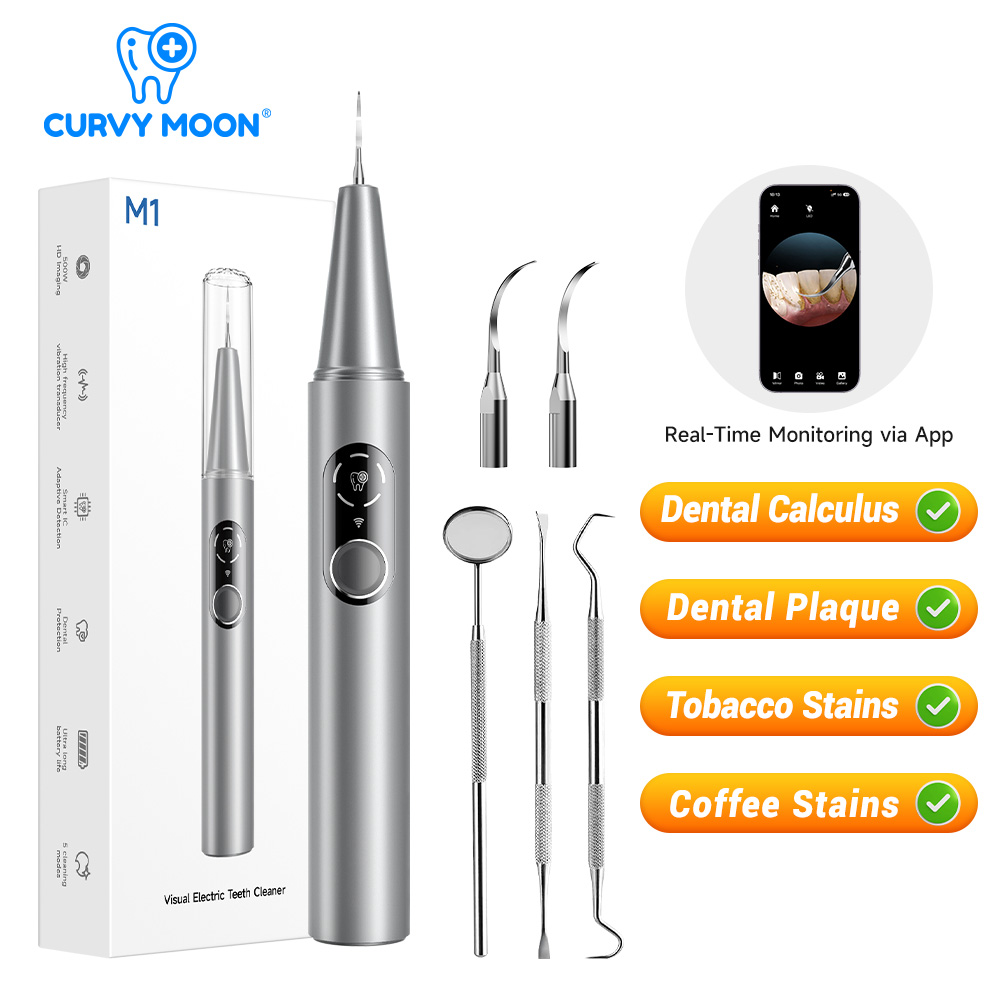 Teeth Whitening Products - CURVY MOON Limpador de Dentes Elétrico