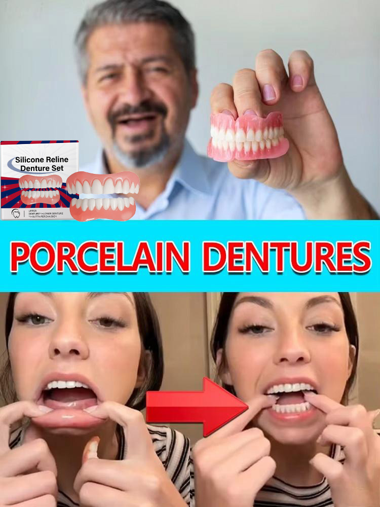 Teeth Whitening Mask - Dentes falsos silicone superior inferior folheados