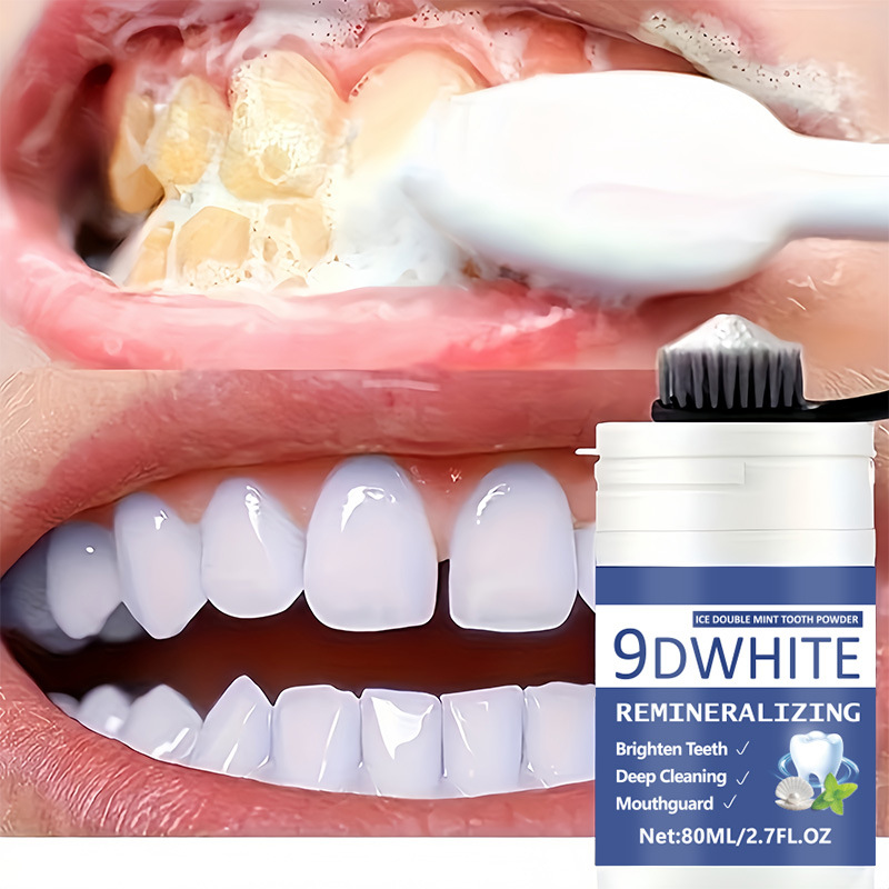 Teeth Whitening Free - Pó Clareador Dental Roxo 9D 80ml,
