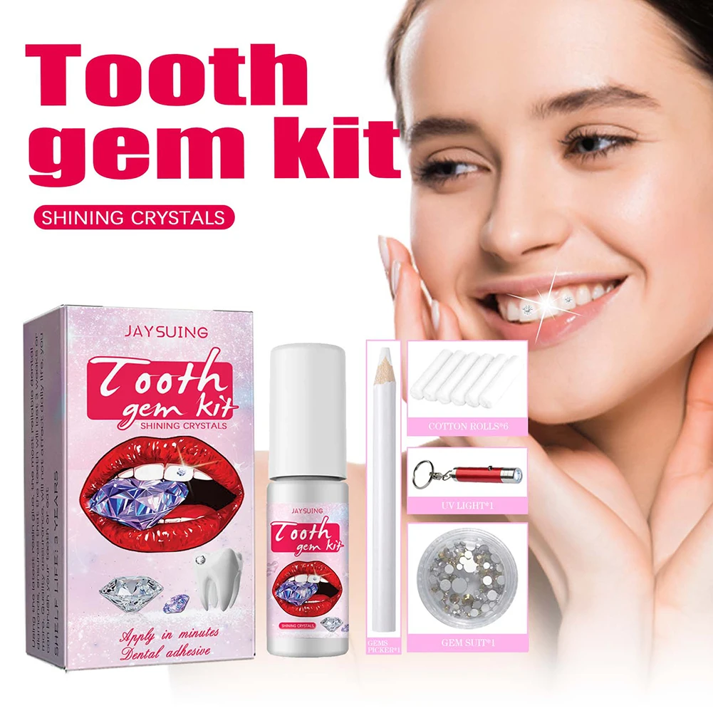 Tooth Gem Kit - Dente Gems Kit com Cura Cola
