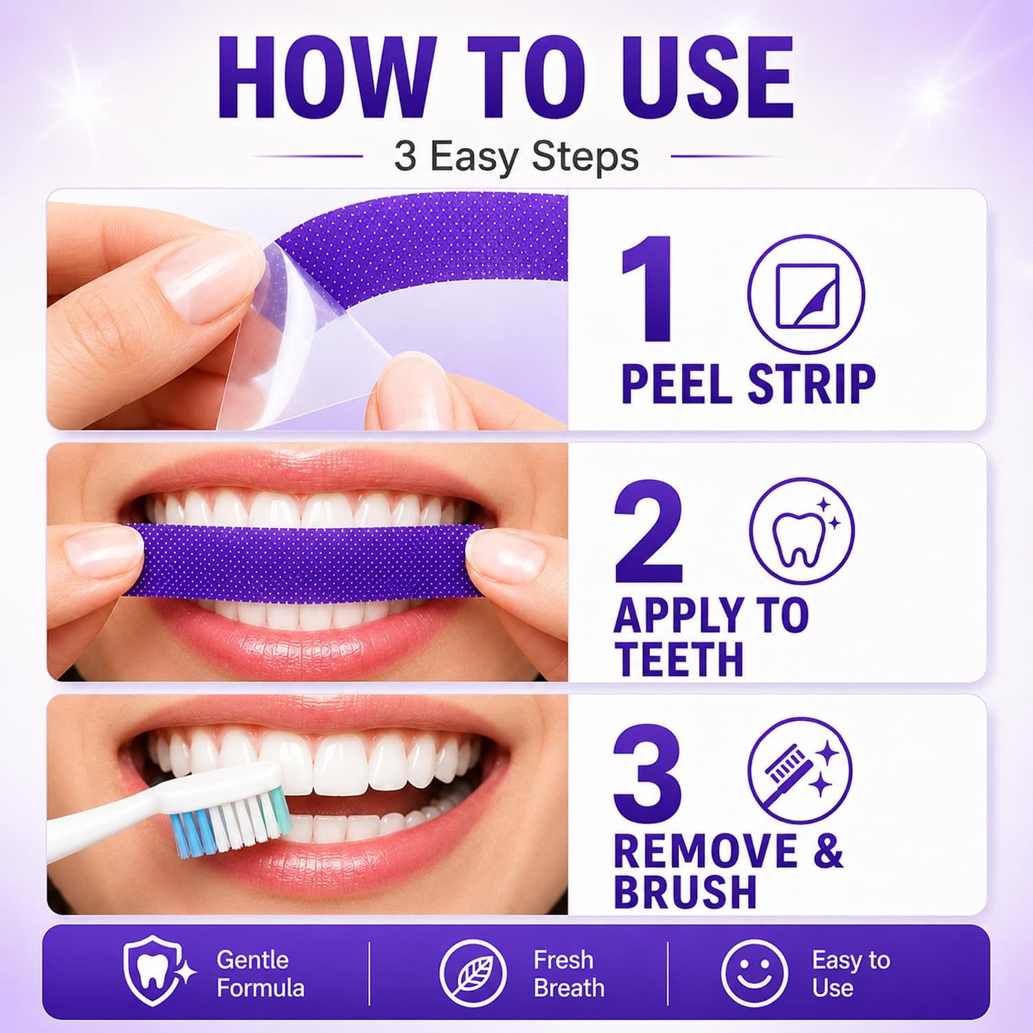 7/14/21 peças de tiras roxas p - Teeth Whitening With Peroxide avaliação e preço
