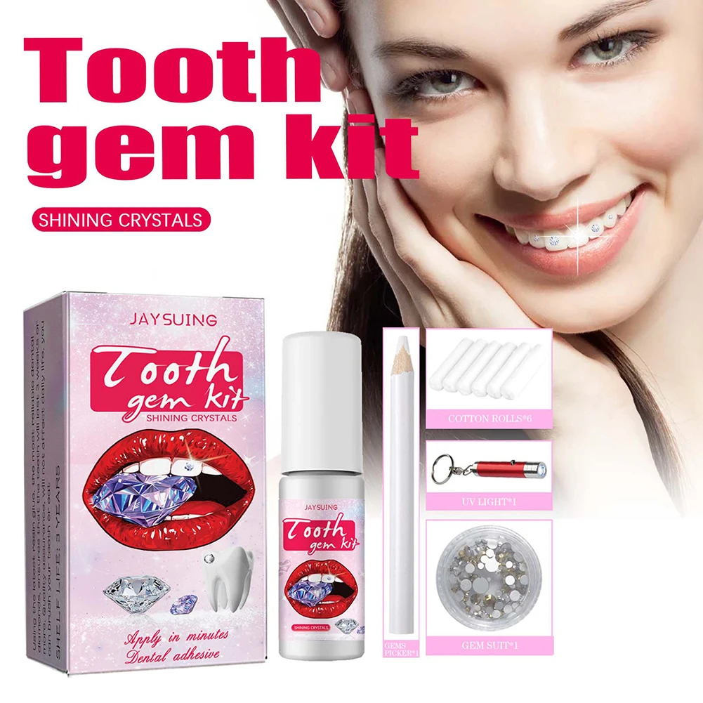 Dente Gems Kit com Cura Cola L - Tooth Gem Kit avaliação e preço